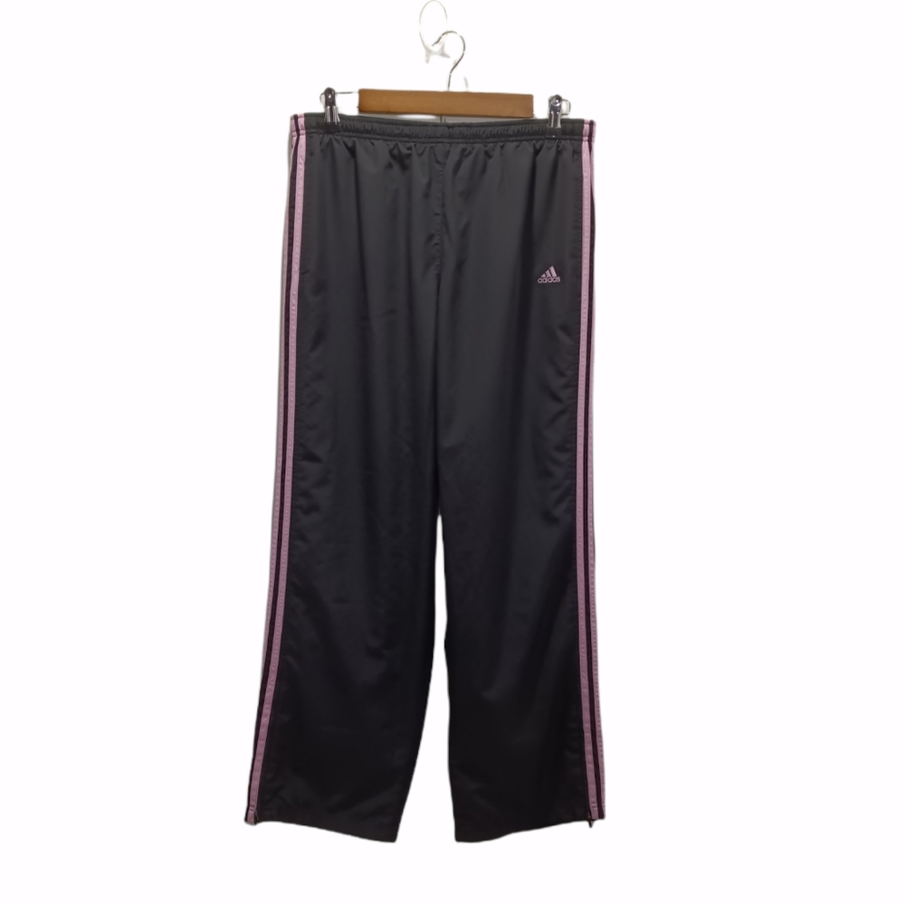 Adidas Women's Black l Pink 3 Stripe Track Pants